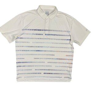 Callaway Golf Shirt Stretch Short Sleeve Polo Striped White XL